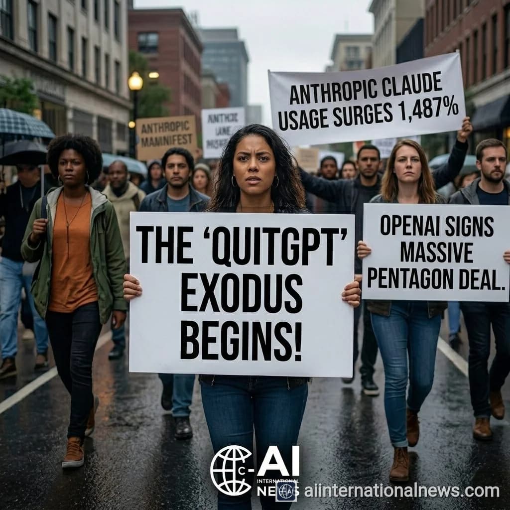 The 'QuitGPT' Exodus: Anthropic Surges 1,487% After OpenAI's Pentagon Deal