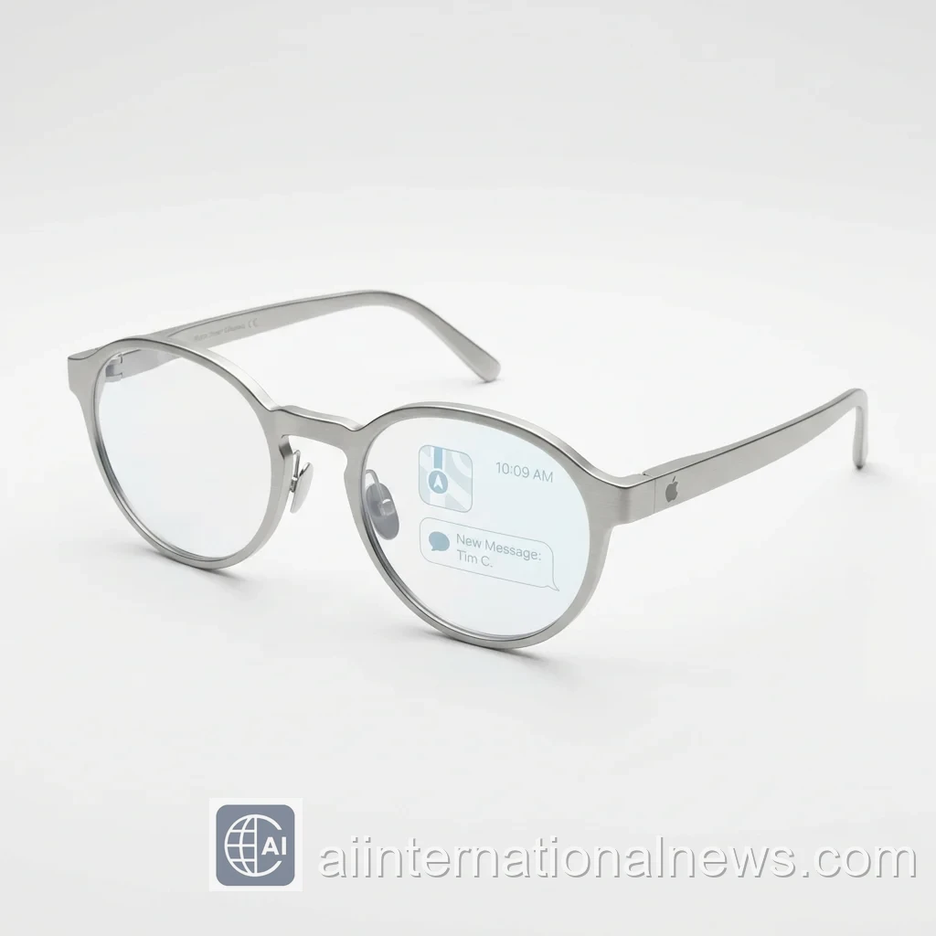Minimalist render of Apple Smart Glasses 2026